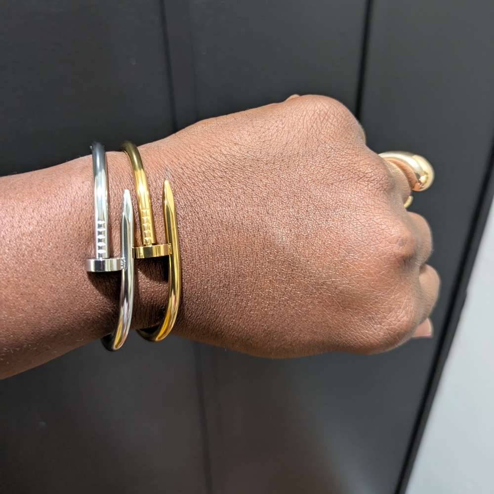 Gold and Silver Nail Bracelets